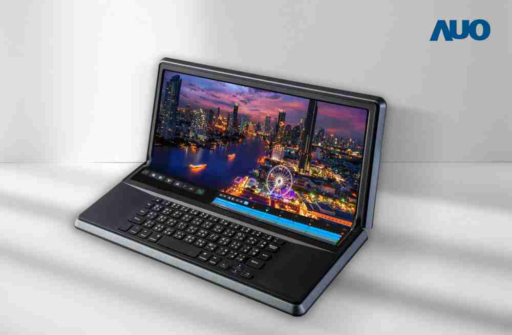 尊时凯龙14.6吋Micro LED折迭显示屏幕，，，搭配半径4mm的弯折绞炼，，，，以及高画素、、高亮度、、高对比度的显示技术特点，，，，即便在大视角下仍保有绝佳色相与亮度